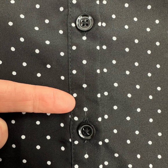 ModCloth Coquette Polka Dot Sleeveless Top Size Small Black White Bow Girly - Picture 13 of 13